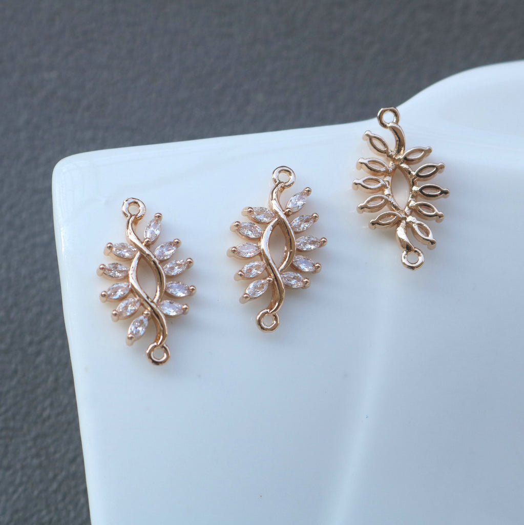 CZ Multishape Connector, Cubic Zircon Crystal Pendant, CZ Earring Charms, Gold Plated Brass Earring Charms, Jewelry Findings HL017-F191