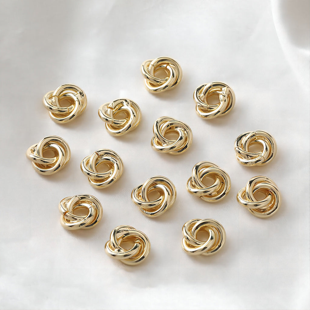14K Gold/Silver Plated Triple Loop Spacer Beads, 13mm, Real Gold Plated Spacer Beads, Jewelry Finding JH008