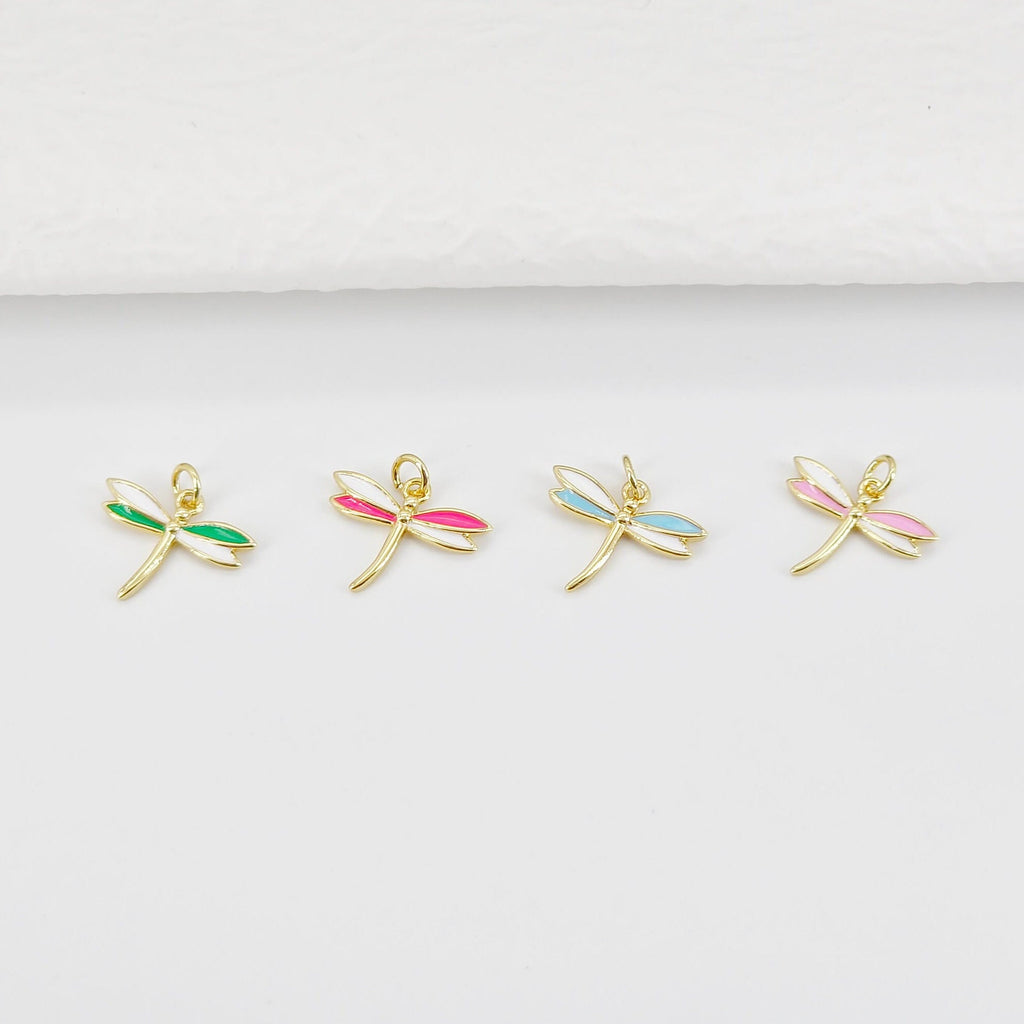 Dragonfly Charm, 18K Gold/Silver Plated Pendant, 12*14.7mm, Flying Animal Charm, Necklace Jewelry Finding S20725