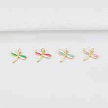 Load image into Gallery viewer, Dragonfly Charm, 18K Gold/Silver Plated Pendant, 12*14.7mm, Flying Animal Charm, Necklace Jewelry Finding S20725