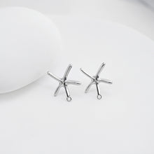 Load image into Gallery viewer, 18K Gold Starfish Earring Post, S925 Silver Pin Nickel Free Earrings, Starfish Shape Ear Stud with Loop D0348