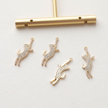 Load image into Gallery viewer, Dainty Cute Kitty Charm, CZ Pave Cat Pendant, 18K Gold Plated, Necklace Pendant Findings GZ410