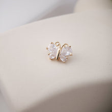 Load image into Gallery viewer, Dainty Butterfly Charm, CZ Micro Pave Charm, 14K Gold Plated Kawaii Charm for Jewelry Making F269