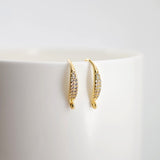 18K Gold Plated Ear Wires, Cubic Pave Earring Hooks, Nickel Free, Fish Hooks, Ear Wires for Jewelry Making D0141