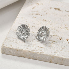 تحميل الصورة إلى عارض المعرض، عمود قرط زهرة، قرط مرصع من النحاس المطلي بالذهب الحقيقي عيار 18 قيراطًا مع حلقة، خالٍ من النيكل، أداة العثور على القرط LL217-D0384