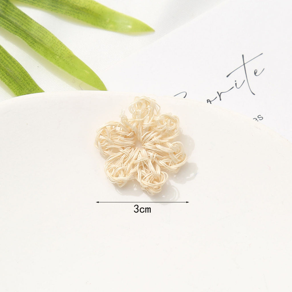 6PCS Rattan weaving Earring Findings, Boho earring making, Hawaii Vacation Style Straw Earrings for girl,Handmade Earring Finding BS008