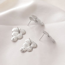 Load image into Gallery viewer, Leaf Post with Loop, Gold/Matte Gold/Silver, S925 Silver Pin Nickel Free Earrings, Hypoallergenic Earring Findings JJ028-D