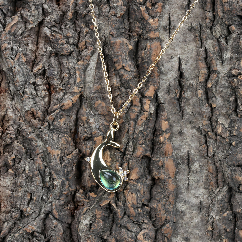 Crystal Whale Charms, 18K Gold Plated Gemstone Charms, Marine life Pendant, Necklace Making Charm, Jewelry Findings S20283