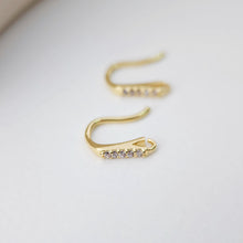 Load image into Gallery viewer, 18K Gold Plated Ear Wires, Cubic Pave Earring Hooks, Nickel Free, Fish Hooks, Ear Wires for Jewelry Making D0191