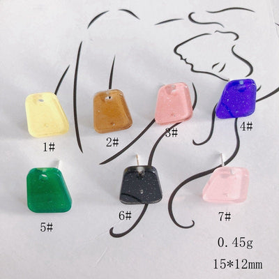 10PCS Trapezoid Acrylic Earring Findings, 7 Colors You Choose, S925 Silver Ear Stick, Nickel Free, Earring Finding MY004