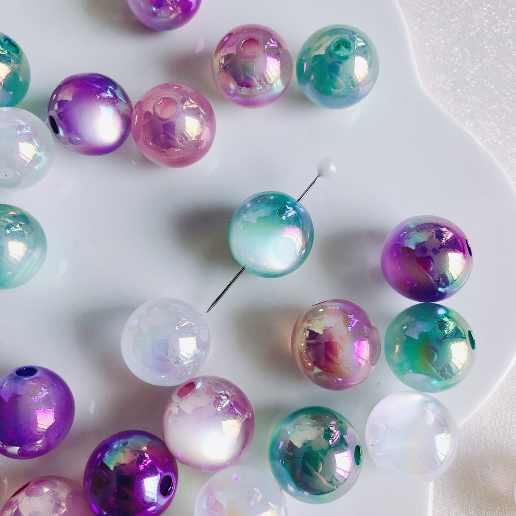 10pcs Glass Bubble Beads, Hand Blown Hollow Globes for Jewelry Making, DIY Beads Finding MY120
