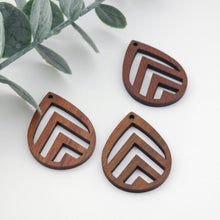 Load image into Gallery viewer, Teardrop Wood Charms, Drop Wooden Pendant, Reclaimed Walnut Wood, Geometric Statement Wood Earrings Diy Ideas JT977