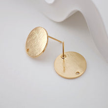 تحميل الصورة إلى عارض المعرض، أقراط دائرية بلمسة نهائية مصقولة، 15 مم، عمود ذهبي مع حلقة، مضاد للحساسية، نتائج الأقراط، لوازم صنع الأقراط يدويًا D0043