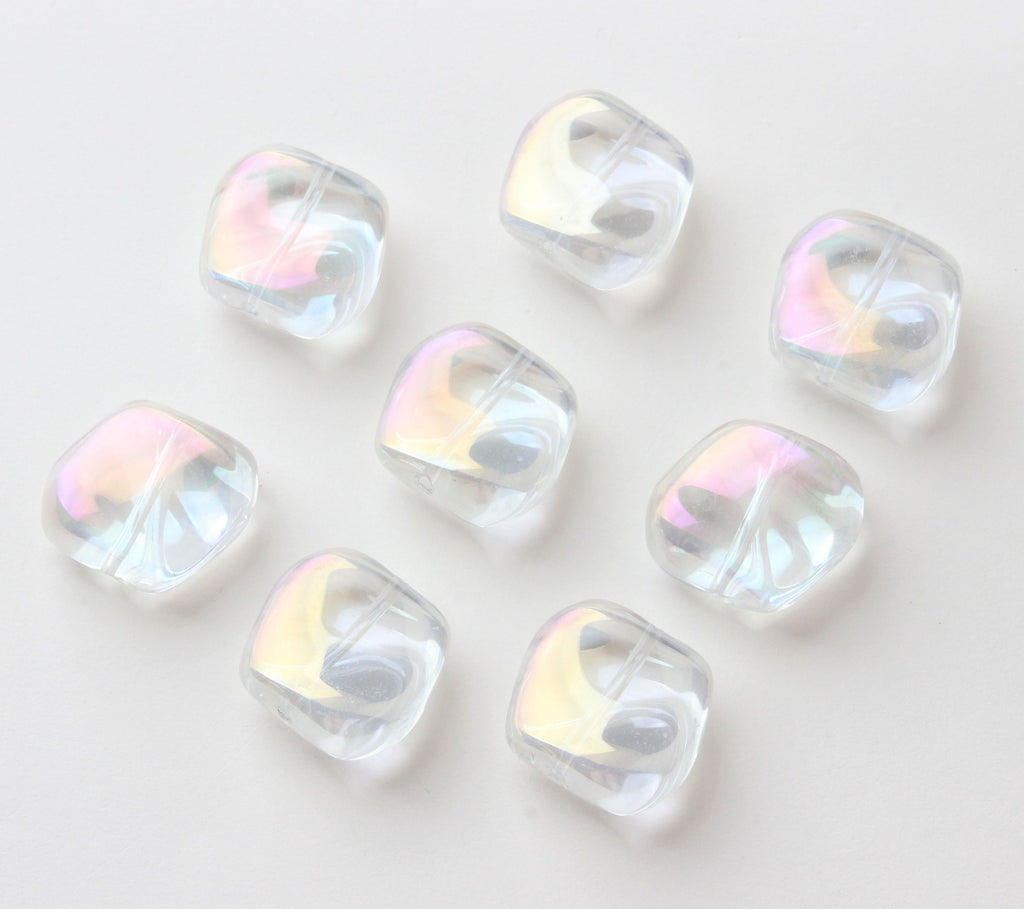 Irregular Square Glass Beads, 19x7mm, Crystal Glass Loose Beads for Jewelry Making, DIY Beads Finding GZ019