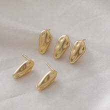 Load image into Gallery viewer, Irregular Stone Ear Post With Loop, S925 Silver Ear Pin Nickel Free Earrings, Gold Ear Stud, Hypoallergenic Earring Findings JJ016-ZX7001