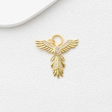 Load image into Gallery viewer, Bird Charms, 18K Gold Plated Cubic Micro Pave Eagle Pendant, 17.5*18mm, Necklace Making Charms, Jewelry Findings S1362