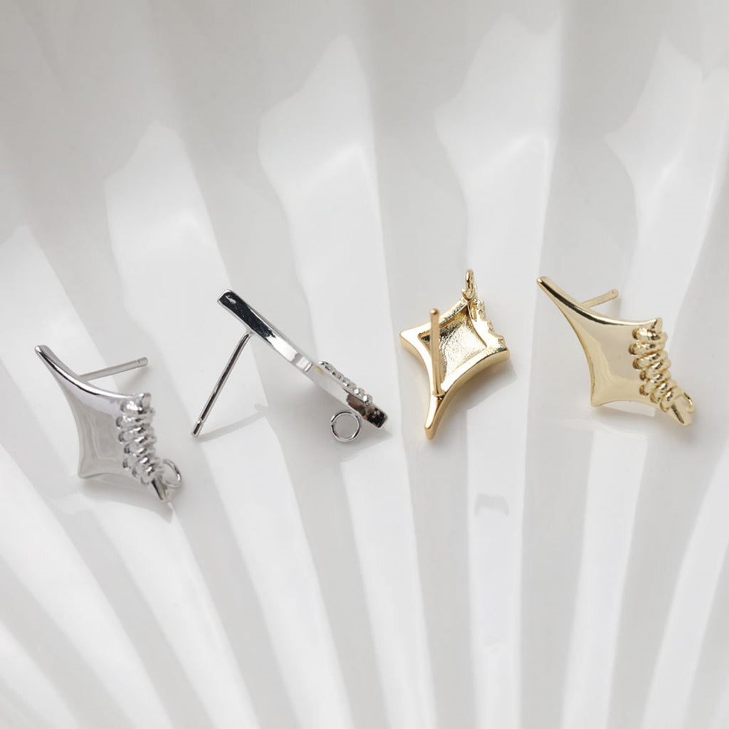 قرط نجمة ذهبية مع حلقة، أقراط خالية من النيكل، قرط أذن مع حلقة، نتائج قرط مضادة للحساسية GT053