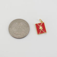 Load image into Gallery viewer, Enamel Envelope Pendant, 18K Gold Plated Pendant, Necklace Making Charm, Jewelry Findings S20717