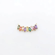 Load image into Gallery viewer, Rainbow Cubic Tennis Connector, 4mm CZ, 18K Gold Plated CZ Pave Tennis Pendant, Bracelet Making Charm, Jewelry Findings S20540
