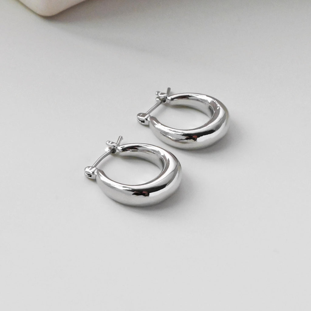 Gold U Shape Ear Hoops, 18K Gold/Silver Plated Leverback Earrings, Huggie Hoops Earring Findings D0347