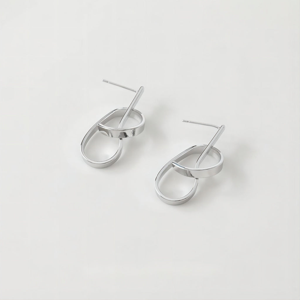 قرط ذهبي بعقدة مع حلقة، دبوس أذن من الفضة الاسترلينية 925، أقراط خالية من النيكل، حلقة أذن من الفضة الاسترلينية عيار 18 قيراطًا، نتائج قرط ربط العقدة GE002