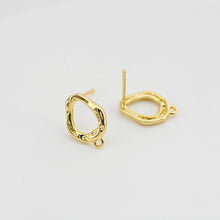 تحميل الصورة إلى عارض المعرض، قرط أذن مطروق غير منتظم، ذهب/فضة عيار 18 قيراطًا، أقراط فضة S925 خالية من النيكل، قرط أذن مع حلقة D0424