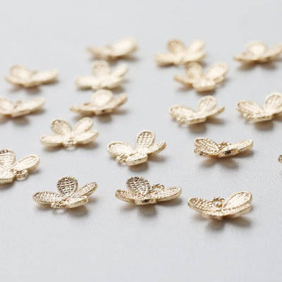 Gold Butterfly Charm, Dainty Gold Plated Butterfly Pendant, 12.5*10.6mm, Necklace Bracelet Earring Making GT037