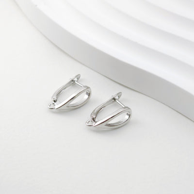 English lock with loop, Gold/Rhodium Plated Earring hoop, Hypoallergenic & Nickel-Free, DIY Handmade Earring Findings Supplies D0086