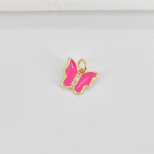 Load image into Gallery viewer, Enamel Butterfly Dangle Pendants, 18K Gold Plated Enamel Butterfly Pendant, Earring Making Charm, Jewelry Findings S20787