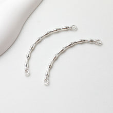 Load image into Gallery viewer, Bamboo Curved Connector with loops, 14K Gold/Silver Plated Bracelet Making Findings, Bracelet Jewelry Findings GE106