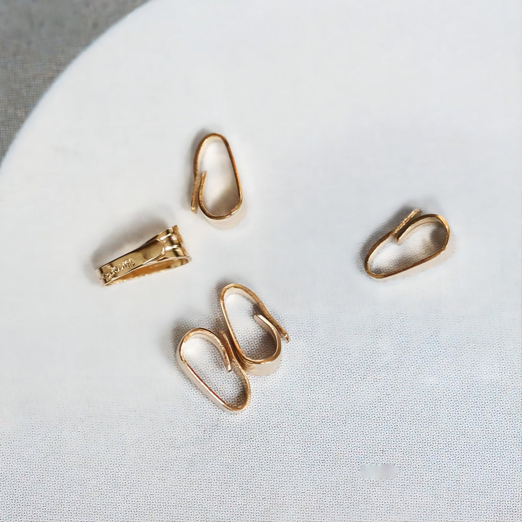 10pcs- 14K Gold Filled Pendant Top, Teardrop Connector, Pendant Snap on Bails, Clasp Link, 3mm, USA, 1/20 GF Jewelry Making BL010