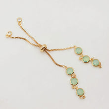 Load image into Gallery viewer, Adjustable Bracelet Making Chain, 20 Colors, 18K Gold Plated, CZ Pave Half Finished Slide Box Chain with Rubber Stopper Beads S20346