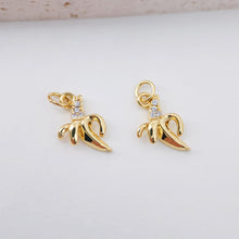 Load image into Gallery viewer, 2PCS 13x8mm Banana Cubic Charms, 18K Gold Plated Banana CZ Pave Pendant, Fruit Pendant,  Necklace charms, Jewelry Findings S635