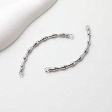 Load image into Gallery viewer, Bamboo Curved Connector with loops, 14K Gold/Silver Plated Bracelet Making Findings, Bracelet Jewelry Findings GE106