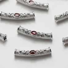 Load image into Gallery viewer, Vintage Curved Spacer Beads, Zircon Curved Tube Beads, 14K Gold/Silver Plated, Bracelet and Necklace Making， Jewelry Findings SC027