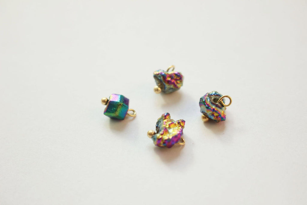 5pcs Irregular Crystal Imitation Ore Spacer Beads, 8mm, Crystal Loose Beads for Jewelry Making, DIY Beads Finding GZ436