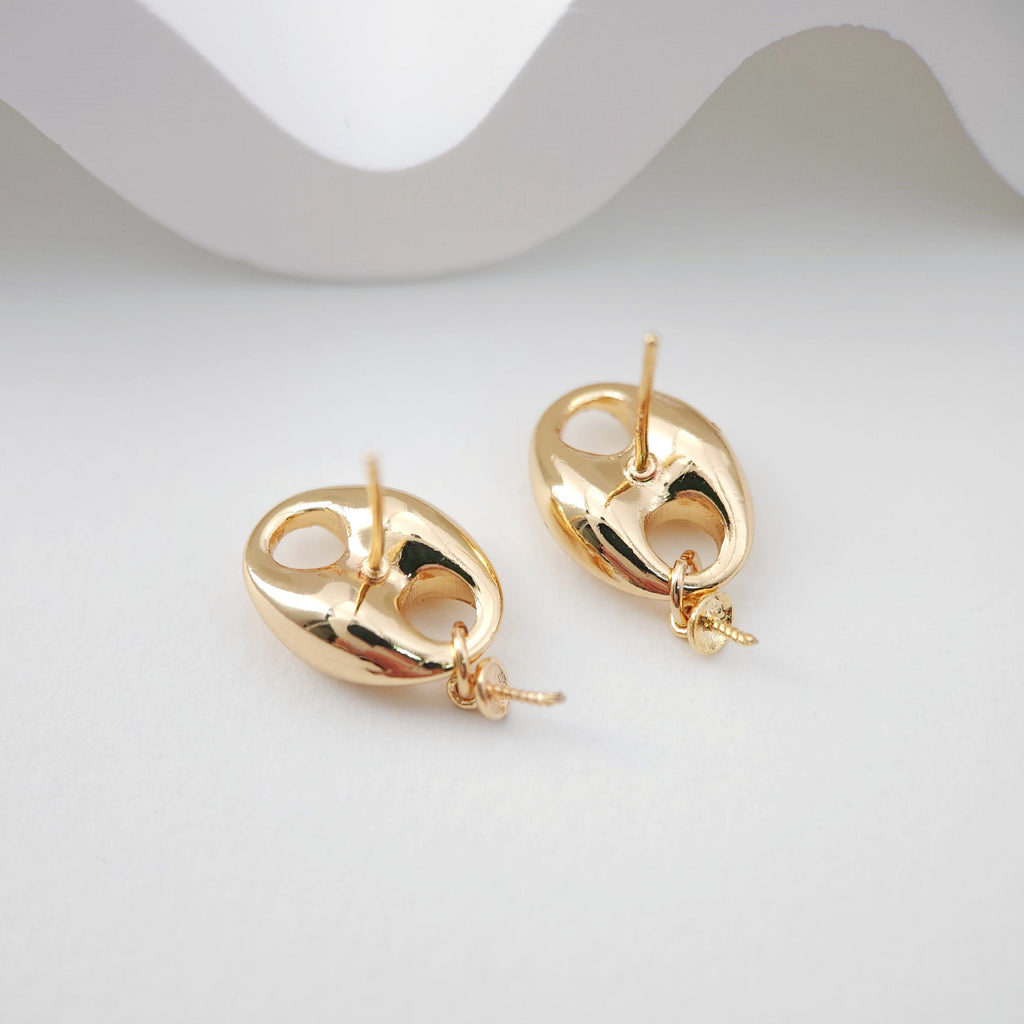 دبوس أنف خنزير، مع أغطية ربط للخرز اللؤلؤي نصف المثقوب، دبوس أذن من الفضة S925 خالٍ من النيكل، نتائج قرط مضادة للحساسية ZX177