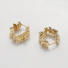 Load image into Gallery viewer, 14K Gold Plated Fold Earring Post with loop, Gold Ruffles Post, for Jewelry Making GZ386-D0310