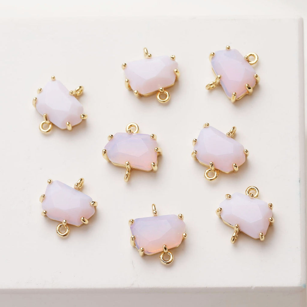 Irregular Cloud Connector, Rhinestone Pendant, Bracelet Necklace Making, Gold Plated Jewelry Findings GZ387