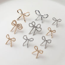 Load image into Gallery viewer, Bow Earrings Collection, Bow Tie Earring Post with Loop, 14K Gold/Silve Plated, S925 Silver Pin Nickel Free Earrings GZ724