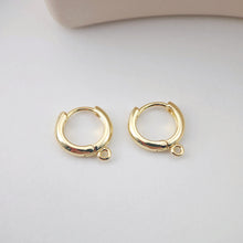 Load image into Gallery viewer, 4pcs Huggie Hoops Earring Hoop, 18K Gold Plated Leverback Ear Hoops, Gold Earring Making Findings for Jewelry Making D0114