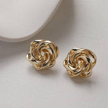 Load image into Gallery viewer, Flower Earring Post, 14K Gold/Silver, S925 Silver Pin Nickel Free Earrings, Flora Ear Stud with Loop GZ760