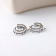 تحميل الصورة إلى عارض المعرض، أقراط دائرية مرصعة بالزركونيوم المكعب، أقراط دائرية مطلية بالذهب مع حلقة، نتائج أقراط دائرية من صنعك، لوازم أقراط يدوية الصنع D0126