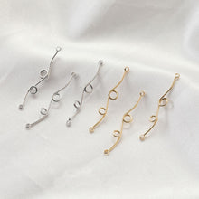Load image into Gallery viewer, 10pcs Danity Line Connector with loops, 29mm, 14K Gold/Silver Plated Earring Making Findings, Jewelry Findings JG037