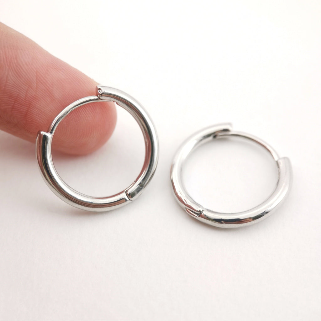 18K Gold Plated Round Hoop Earring, Huggie Hoops Earring Parts, Spring Ear Hoops, 18.3*19.6mm, hoop earrings D0121