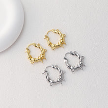 Load image into Gallery viewer, Twisted Lava Earring Hoops With Five Loop, Gold Plated Earring, Huggie Hoop Earring, DIY Earring  Findings, Handmade Earring Supplies D0378