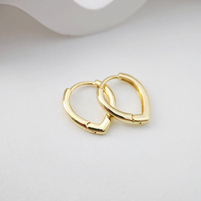 18K Gold Plated Drop Hoop Earring, Huggie Hoops Earring Parts, Spring Ear Hoops, 15.8*13.5mm, hoop earrings D0105