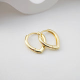 18K Gold Plated Drop Hoop Earring, Huggie Hoops Earring Parts, Spring Ear Hoops, 15.8*13.5mm, hoop earrings D0105