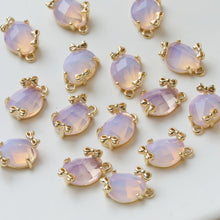 Load image into Gallery viewer, Irregular Shape Crystal Charm, Glass Connector, Glass Pendant, 18K Gold Plated, Jewelry Findings GZ730
