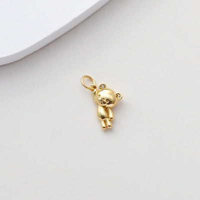 Bear/Rabbit Pendant, CZ Pave Charms, 18K Gold Plated Animals Charms, For Bracelet And Necklace Making, Jewelry Findings S1377
